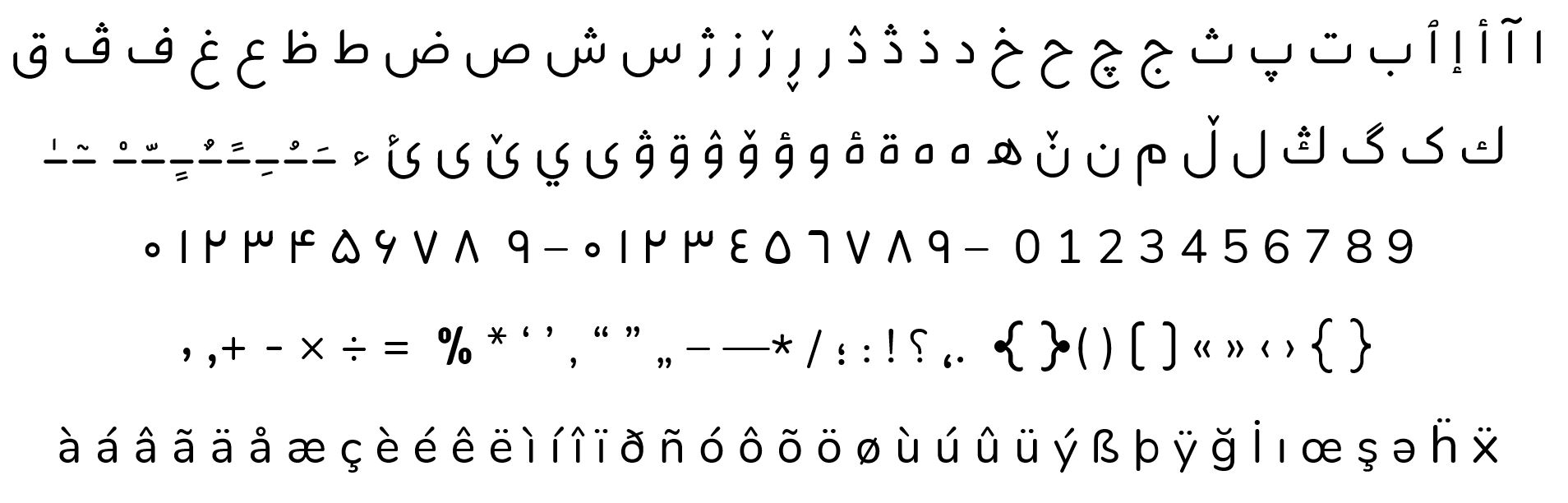 پشتیبانی کامل رسم‌الخط‌های عربی و لاتین